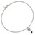 Sterling Silver Dark Pink Crystal Dangling Antiqued Heart 10 inch Anklet QG1209-10