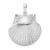 De-Ani Sterling Silver Rhodium-Plated Polished and Textured Scallop Shell Pendant QC10002
