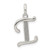 Sterling Silver Polished Glitter Enamel Letter I Initial Charm QC9181I
