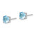 Sterling Silver Rhod-pltd Aqua Blue Crystal Birthstone Earrings QE14067MAR