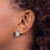 Sterling Silver Rhodium-plated CZ Light Blue Glass Stone Dangle Post Earrin QE15754