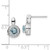 Sterling Silver Rhodium-plated CZ Light Blue Glass Stone Dangle Post Earrin QE15754
