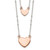 Sterling Silver Rose-tone 2-Strand Heart Dangle Necklace QG4366-18