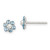Sterling Silver Polished Children's Stellux Crystal & Imitation Pearl Flower Post Earring Set QE9578SET