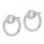 Sterling Silver RH-plated CZ Circle Dangle Jackets with CZ Post Earrings QE14413