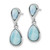 Sterling Silver Rhodium-plated Polished Pear Shape Larimar Dangle Earrings QE15798