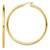 Sterling Silver Gold-Tone Polished 3x60mm Hoop Earrings QE13171