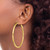 Sterling Silver Gold-Tone Polished 3x60mm Hoop Earrings QE13171