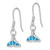 Sterling Silver Rhodium-plated Created Opal Dolphin Tail Dangle Earrings QE12601