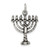 Sterling Silver Antiqued Menorah Charm QC7425
