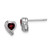 Sterling Silver Rhodium-plated Garnet and Diamond Heart Earrings QE12618GA