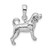 De-Ani Sterling Silver Rhodium-Plated Textured 3D Beagle Pendant QC10231