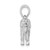 De-Ani Sterling Silver Rhodium-Plated Textured 3D Beagle Pendant QC10231
