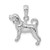 De-Ani Sterling Silver Rhodium-Plated Textured 3D Beagle Pendant QC10231