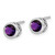 Sterling Silver Rhodium-plated Polished Amethyst Round Post Earrings QE12625AM