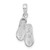 De-Ani Sterling Silver Rhodium-Plated Antigua W.I. 3D Flip Flops Pendant QC10200