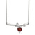Sterling Silver Rhod-plat Heart Garnet Love w/2.25in ext. Necklace QG5297-18