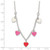 Sterling Silver Polished Pink/Red/White Enamel Heart Children's Necklace QG4082-14