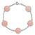 Sterling Silver Polished Rose Quartz 7.5in Bracelet QG5933-7.5