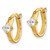 Sterling Silver Gold-tone Square CZ Hoop Earrings QE15033
