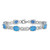 Sterling Silver Rhodium-plated Polished Blue Created Opal & CZ Bracelet QG5922-7.25