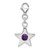 Sterling Silver Rhodium-plated February CZ Birthstone Star Charm QC4811