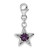 Sterling Silver Rhodium-plated February CZ Birthstone Star Charm QC4811