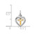 Sterling Silver Rhodium-plated & Vermeil Cross in Heart Charm QC3653