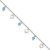 Sterling Silver 9 inch Heart and Blue Glass Plus1in ext. Anklet QG3149-9
