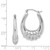 Sterling Silver Rhodium-plated Polished Scalloped Oval Hoop Earrings QE4681