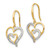 Cheryl M Sterling Silver Gold-plated Brilliant-cut CZ Heart Dangle Earrings QCM1428