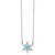 Sterling Silver RH-plated Crystal Snowflake w/2in ext Necklace QG5543-15.5