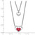 Sterling Silver Rhodium-plate Enamel Heart 2-Strand w/1in Ext Necklace QG6021-15.5