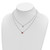 Sterling Silver Rhodium-plate Enamel Heart 2-Strand w/1in Ext Necklace QG6021-15.5