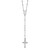 Sterling Silver Rhodium-plated Polished Beaded Rosary 24 inch Necklace QH5351-24