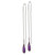 Sterling Silver Polished Purple CZ Teardrop Threader Earrings QE2332