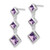 Sterling Silver Rhodium-plated Polished Amethyst Post Dangle Earrings QE9413AM