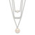 Sterling Silver Rhodium-plated Multi Strand CZ and Glass Pearl Necklace QH5665-18