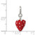 Sterling Silver Rhodium-plated Red Enameled Strawberry Charm QC6149