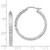 Sterling Silver Rhodium Plated Diamond Cut 3x30mm Hoop Earrings QE8125