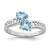 Sterling Silver Rhodium Light Swiss Blue Topaz Heart Ring QDX562-6