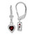 Sterling Silver Rhodium Plated 5mm Heart Garnet Leverback Earrings QE2046GA