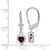 Sterling Silver Rhodium Plated 5mm Heart Garnet Leverback Earrings QE2046GA