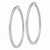 Sterling Silver Rhodium-plated Diamond-cut 3x65mm Square Tube Hoop Earrings QE8142