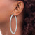Sterling Silver Rhodium-plated Diamond-cut 3x65mm Square Tube Hoop Earrings QE8142