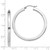 Sterling Silver Rhodium-plated 3x40mm Square Tube Hoop Earrings QE826