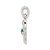 Sterling Silver Rhodium-plated Green Clover Crystal Angel Pendant QC9249