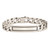 Sterling Silver Antiqued Satin  Curb Link ID Bracelet QID204-8.5