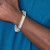 Sterling Silver Antiqued Satin  Curb Link ID Bracelet QID204-8.5