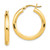 Sterling Silver Gold-flashed 3x25mm Grooved Hoop Earrings QE6488